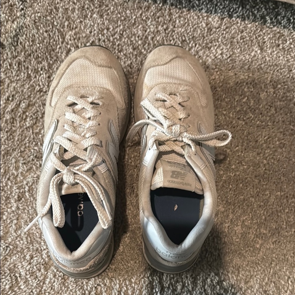 New Balance Cream Sneakers with Chunky Supportive Design